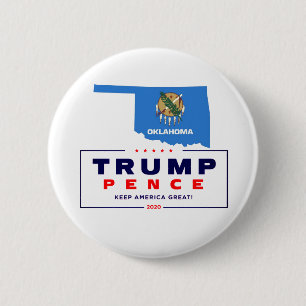 Chapa Redonda De 5 Cm Oklahoma por Trump Pence 2020