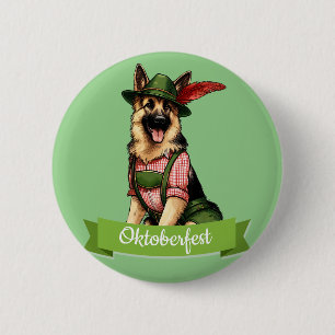 Chapa Redonda De 5 Cm Oktoberfest Pastor Alemán