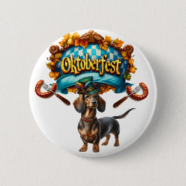 Chapa Redonda De 5 Cm Oktoberfest Perro Wiener