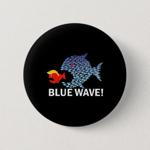 Chapa Redonda De 5 Cm Ola Azul 2024 Gracioso Pescado Grande Comer Pescad