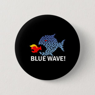 Chapa Redonda De 5 Cm Ola Azul 2024 Gracioso Pescado Grande Comer Pescad