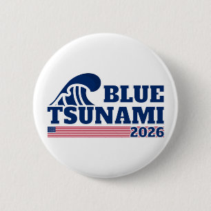 Chapa Redonda De 5 Cm Ola Azul Demócrata Vota 2026