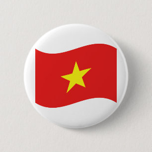 Chapa Redonda De 5 Cm Ola de bandera de Vietnam