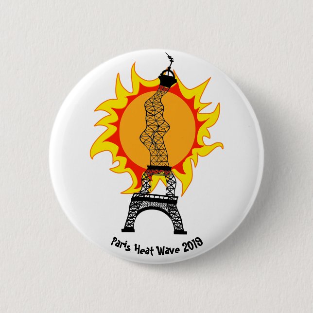 Chapa Redonda De 5 Cm Ola de calor de París 2019 (Anverso)