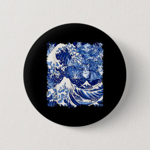 Chapa Redonda De 5 Cm Ola De Gatos Azules Cuidados Para La Divertida Ola