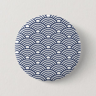 Chapa Redonda De 5 Cm Olas Antiquas Japonesas Seigaiha