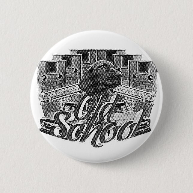 Chapa Redonda De 5 Cm Old School (Anverso)