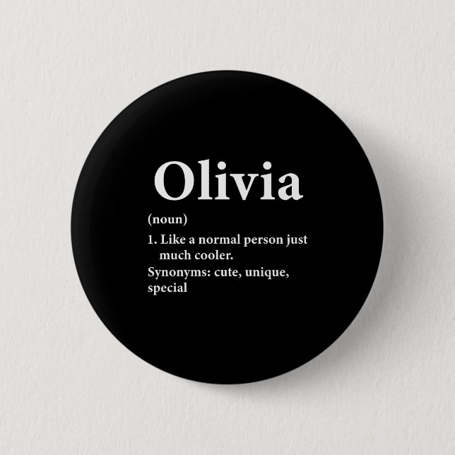 Chapa Redonda De 5 Cm Olivia Name Definition Funny D  (Anverso)