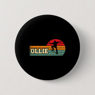 Chapa Redonda De 5 Cm Ollie - Arte de skateboarding vintage
