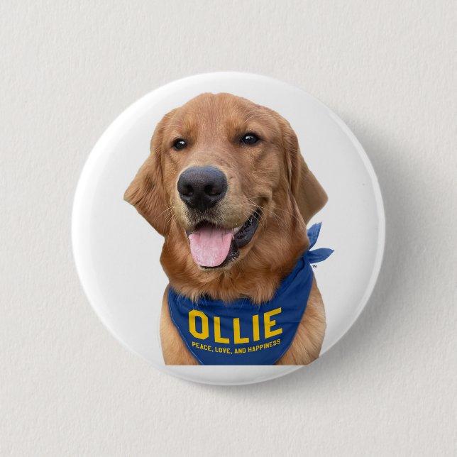 Chapa Redonda De 5 Cm Ollie the Lucky Dog Photo Button Pin (Anverso)