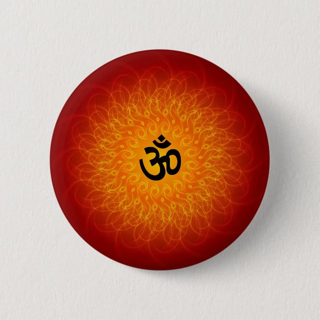 Chapa Redonda De 5 Cm OM espiritual en mandala (Anverso)