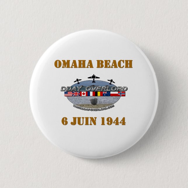 Chapa Redonda De 5 Cm Omaha Beach 1944 (Anverso)