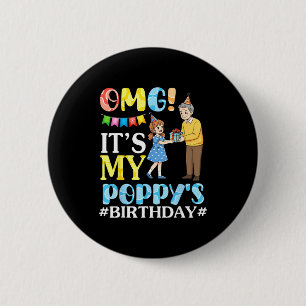 Chapa Redonda De 5 Cm Omg Es El Cumpleaños De Mi Popy Feliz Abuelo Y Abu