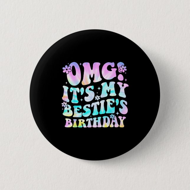 Chapa Redonda De 5 Cm Omg It's My Ie's Birthday Funny Friend Birthday  (Anverso)