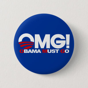 Chapa Redonda De 5 Cm ¡OMG! Obama debe ir