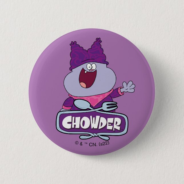 Chapa Redonda De 5 Cm Onda de Chowder (Anverso)