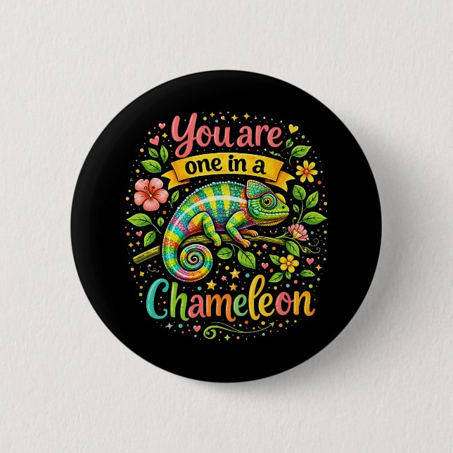 Chapa Redonda De 5 Cm One in a Chameleon (Anverso)