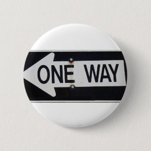 Chapa Redonda De 5 Cm One Way Sign