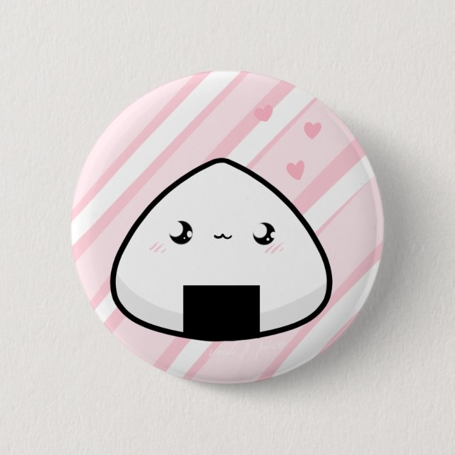 Chapa Redonda De 5 Cm Onigiri Chan (Anverso)