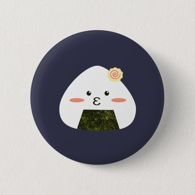 Chapa Redonda De 5 Cm Onigiri Sushi (Anverso)