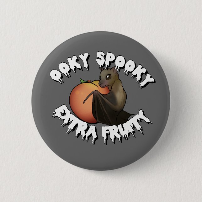 Chapa Redonda De 5 Cm Ooky Spooky Bat (Anverso)