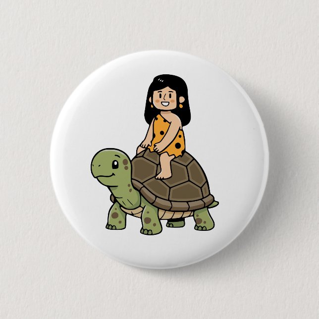 Chapa Redonda De 5 Cm Oona y la Tortuga (Anverso)