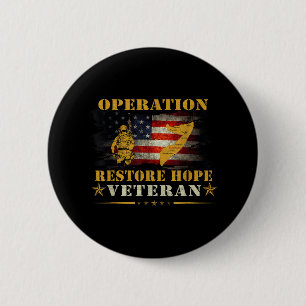 Chapa Redonda De 5 Cm Operación Restore Hope Veteran Somalia Vintage Gif
