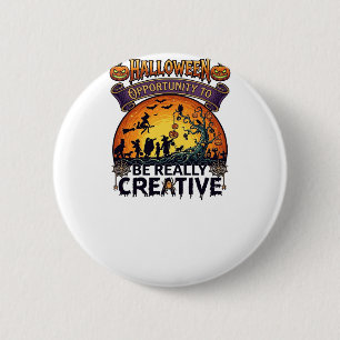 Chapa Redonda De 5 Cm Oportunidad de Halloween Ser Realmente Creativa Br