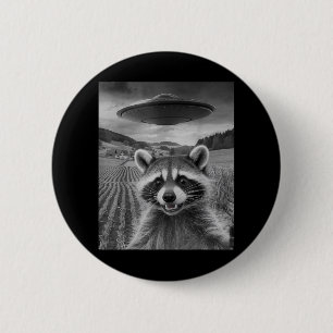 Chapa Redonda De 5 Cm Opossum Selfie Con Alien Ufo Funny Possum Regalos 