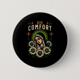 Chapa Redonda De 5 Cm Oración de la Virgen María Da Consuelo Cristiano R