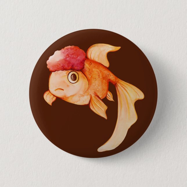 Chapa Redonda De 5 Cm Oranda Goldfish (Anverso)