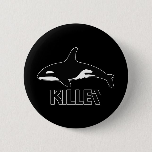 Chapa Redonda De 5 Cm Orca asesina de ballena (Anverso)