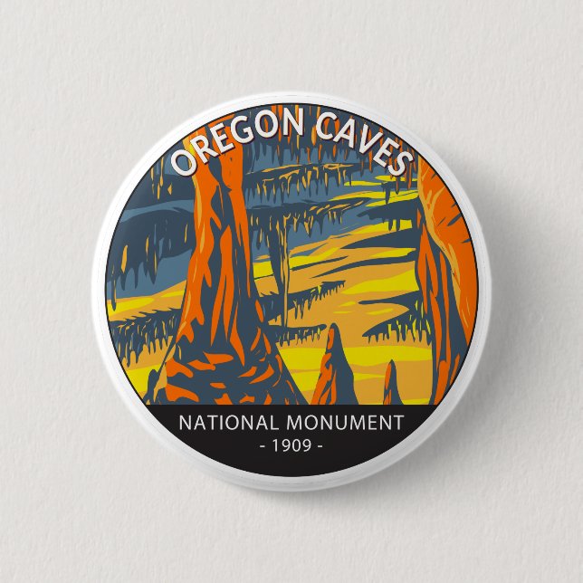 Chapa Redonda De 5 Cm Oregon Caves Monumento Nacional Oregon Circle (Anverso)