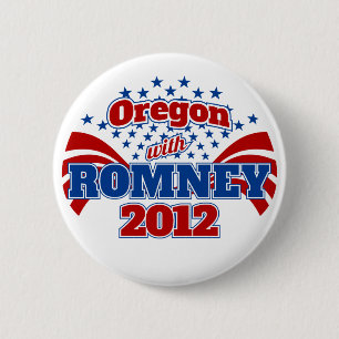 Chapa Redonda De 5 Cm Oregon con Romney 2012