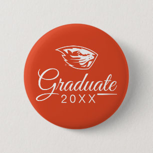 Chapa Redonda De 5 Cm Oregon State Beavers   Cabeza de castor