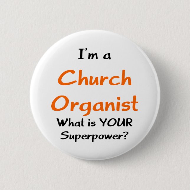 Chapa Redonda De 5 Cm organista de iglesia (Anverso)