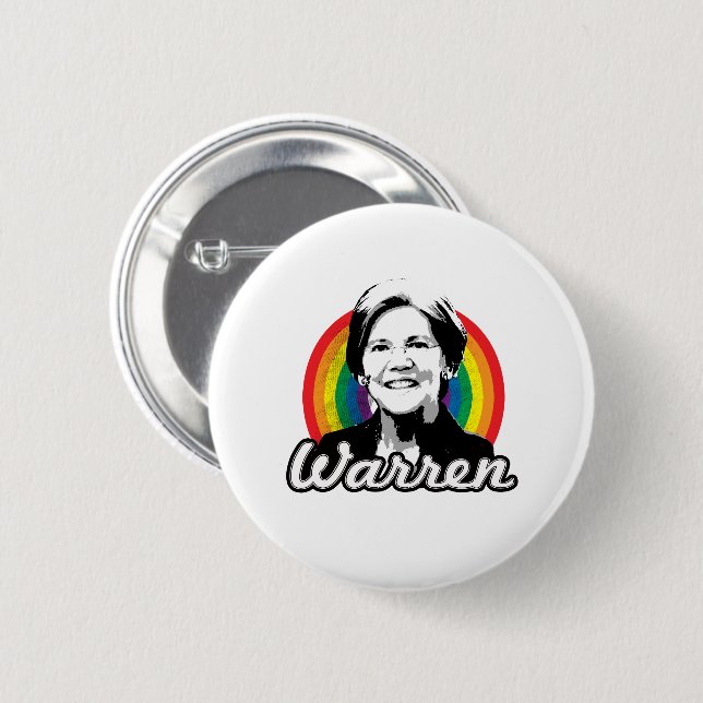 Chapa Redonda De 5 Cm Orgullo arcoíris de Warren (Anverso y reverso)