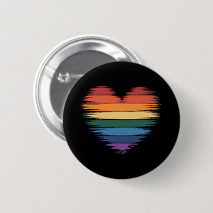 Chapa Redonda De 5 Cm Orgullo Arcoíris Estampa Corazón LGBT Orgullo Gay