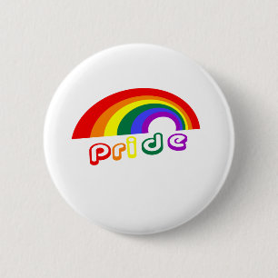 Chapa Redonda De 5 Cm "Orgullo" con el arco iris