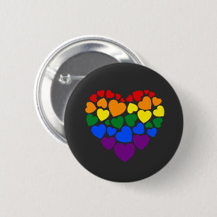 Chapa Redonda De 5 Cm Orgullo - corazón de color arcoíris gay para el am