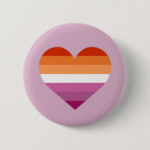 Chapa Redonda De 5 Cm Orgullo de bandera lesbiana diseño de corazón orgu