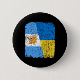 Chapa Redonda De 5 Cm Orgullo de herencia de bandera mitad argentina mit