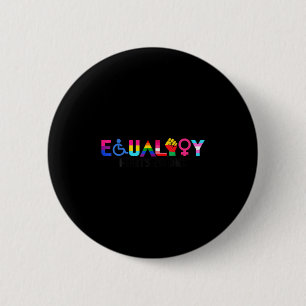 Chapa Redonda De 5 Cm Orgullo de Igualdad Arcoíris Lgbtq Feminista Disca