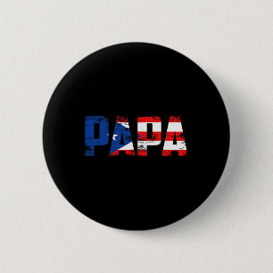 Chapa Redonda De 5 Cm Orgullo de la bandera de Puerto Rico Día del padre
