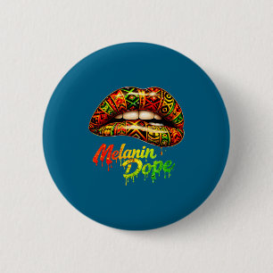 Chapa Redonda De 5 Cm Orgullo de mujer negra labios tribales fuertes rei