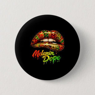 Chapa Redonda De 5 Cm Orgullo de mujer negra labios tribales fuertes rei