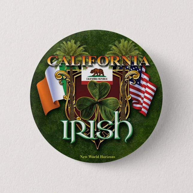 Chapa Redonda De 5 Cm Orgullo del irlandés de California (Anverso)