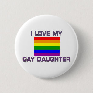 Chapa Redonda De 5 Cm Orgullo Gay Amo a mi hija gay