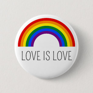 Chapa Redonda De 5 Cm Orgullo Gay Arcoíris. El amor es amor.