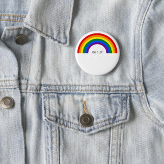 Chapa Redonda De 5 Cm Orgullo Gay de Arcoíris. El amor es amor.
